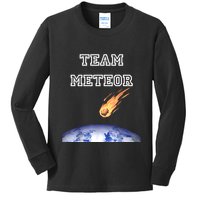Team Meteor Crashing Into Planet Kids Long Sleeve Shirt