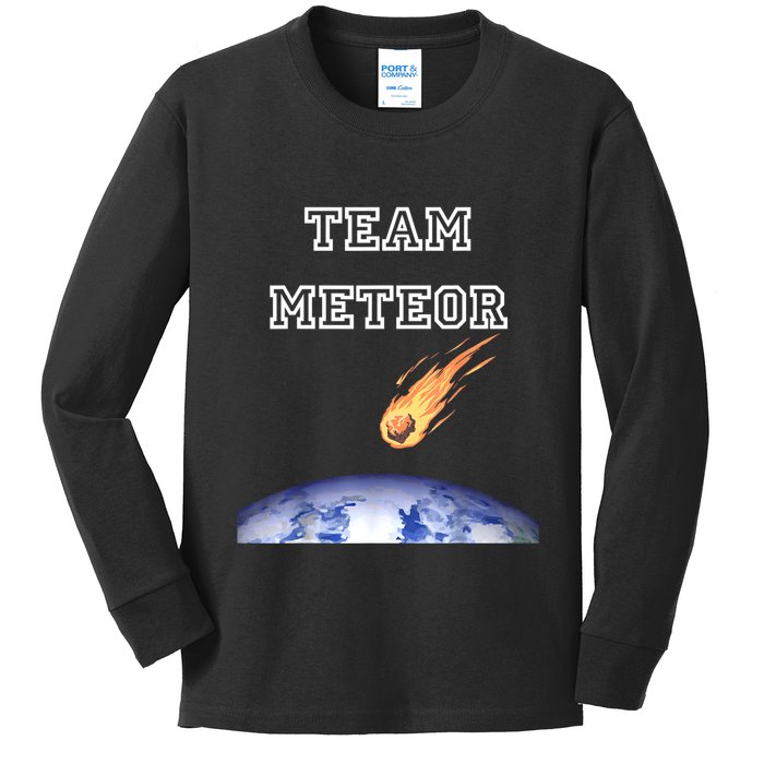 Team Meteor Crashing Into Planet Kids Long Sleeve Shirt