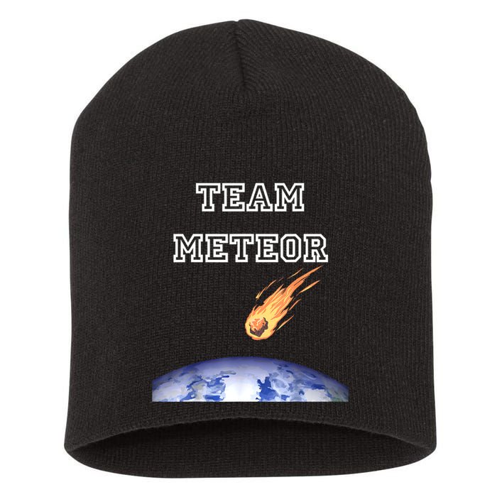 Team Meteor Crashing Into Planet Short Acrylic Beanie