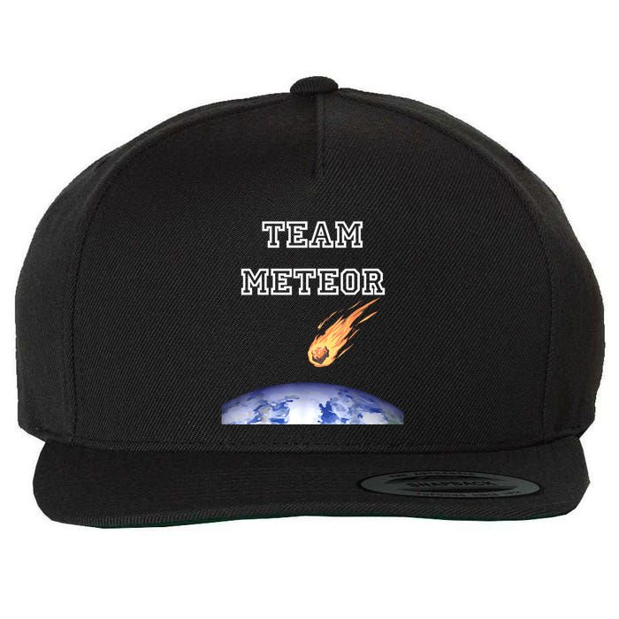 Team Meteor Crashing Into Planet Wool Snapback Cap