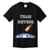 Team Meteor Crashing Into Planet Kids T-Shirt