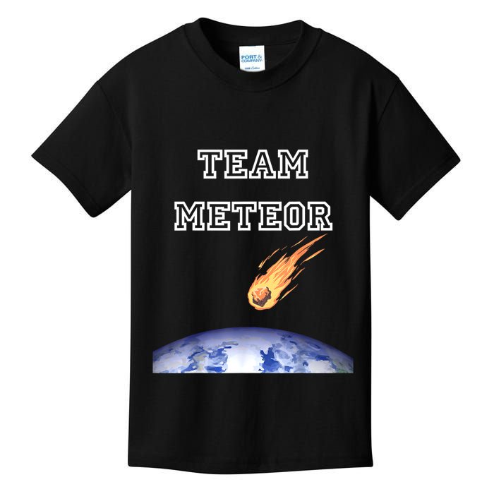 Team Meteor Crashing Into Planet Kids T-Shirt
