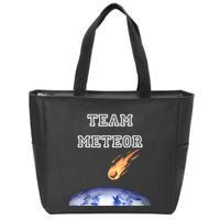 Team Meteor Crashing Into Planet Zip Tote Bag