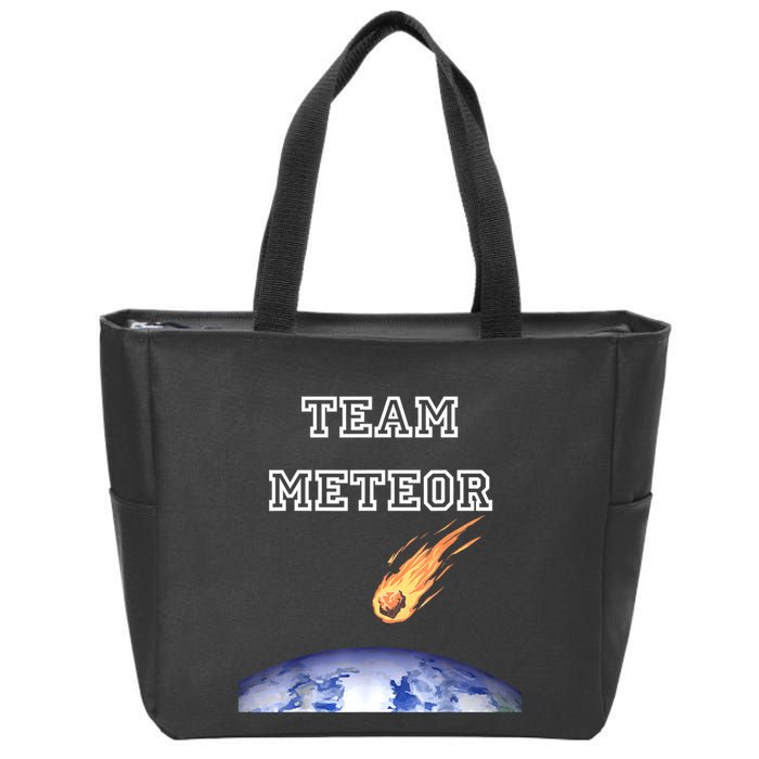 Team Meteor Crashing Into Planet Zip Tote Bag