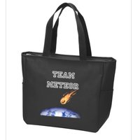 Team Meteor Crashing Into Planet Zip Tote Bag