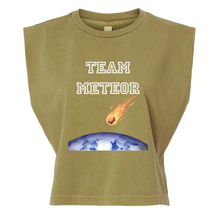 Team Meteor Crashing Into Planet Garment-Dyed Women's Muscle Tee