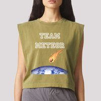 Team Meteor Crashing Into Planet Garment-Dyed Women's Muscle Tee