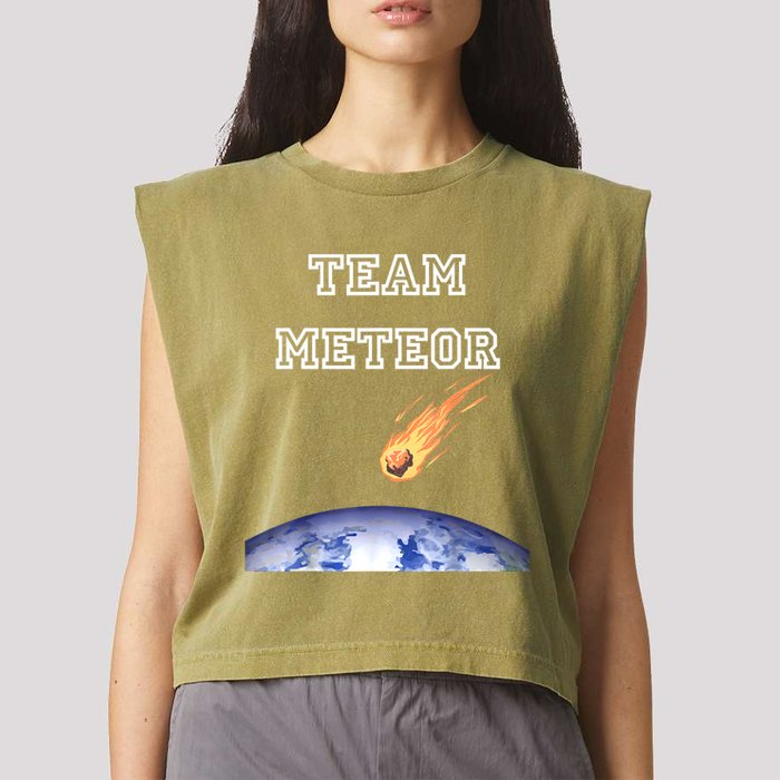 Team Meteor Crashing Into Planet Garment-Dyed Women's Muscle Tee