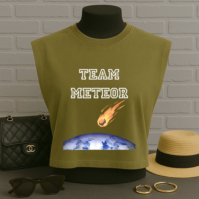 Team Meteor Crashing Into Planet Garment-Dyed Women's Muscle Tee