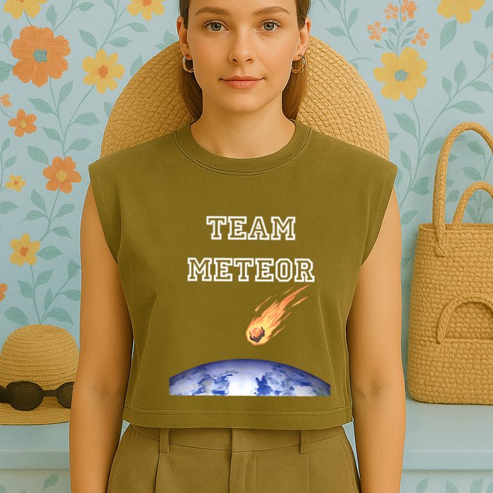 Team Meteor Crashing Into Planet Garment-Dyed Women's Muscle Tee