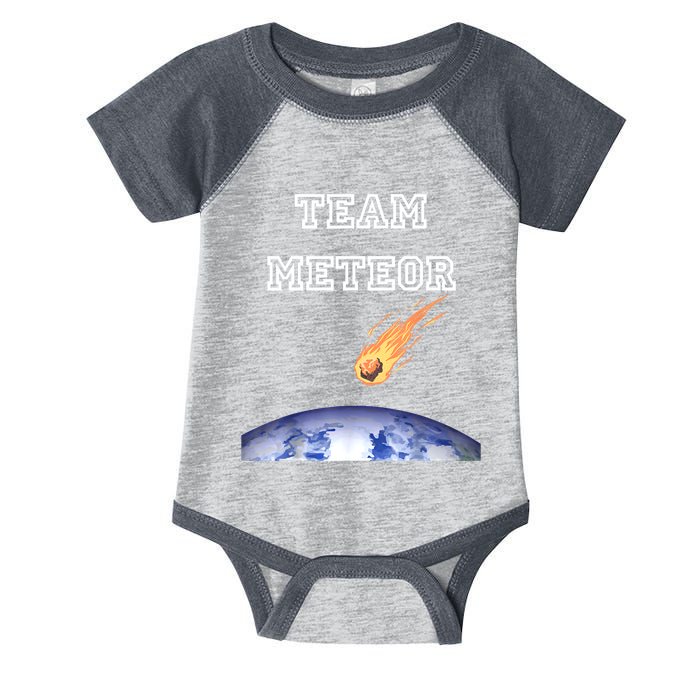 Team Meteor Crashing Into Planet Infant Baby Jersey Bodysuit