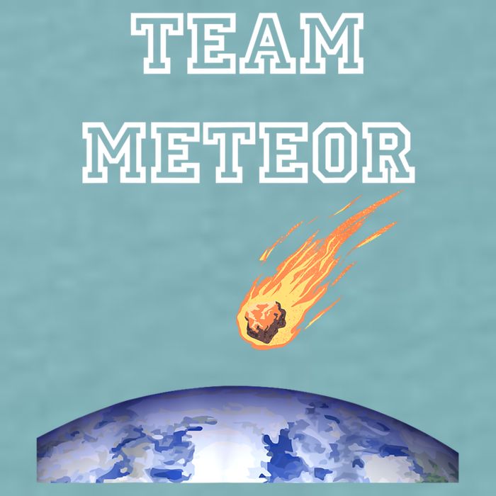Team Meteor Crashing Into Planet Sueded Cloud Jersey T-Shirt