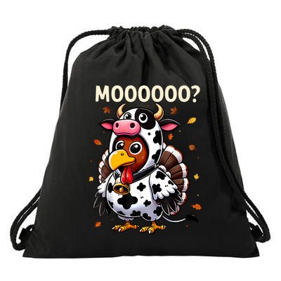 Turkey Moo Cow Thanksgiving Shirts Drawstring Bag