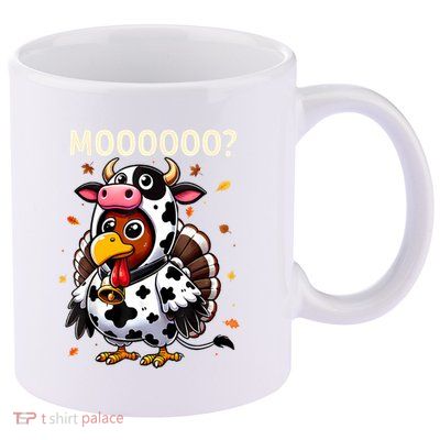 Turkey Moo Cow Thanksgiving Shirts 11oz C Handle Ceramic Mug