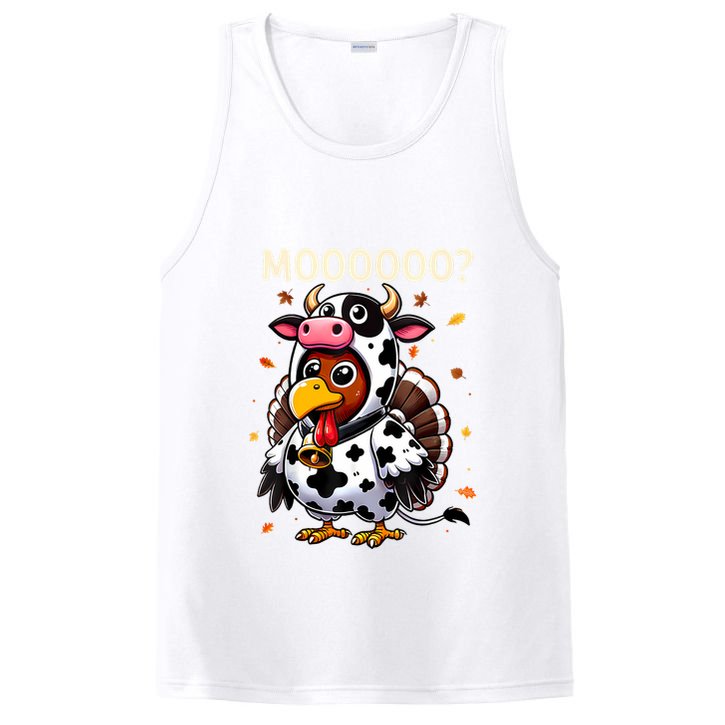 Turkey Moo Cow Thanksgiving Shirts PosiCharge Competitor Tank