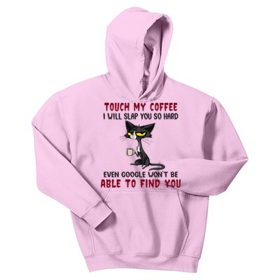 Touch My Coffee I Will Slap You So Hard Grumpy Cat Kids Hoodie