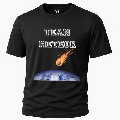Team Meteor Crashing Into Planet Cooling Performance Crew T-Shirt