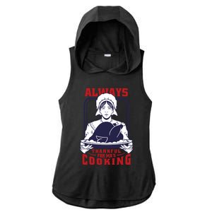 Thankful Mom Cooking Food Meaningful Gift Ladies PosiCharge Tri-Blend Wicking Draft Hoodie Tank