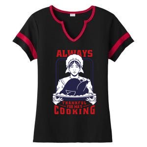 Thankful Mom Cooking Food Meaningful Gift Ladies Halftime Notch Neck Tee