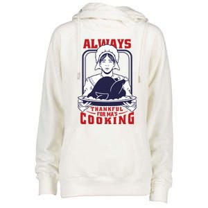 Thankful Mom Cooking Food Meaningful Gift Womens Funnel Neck Pullover Hood