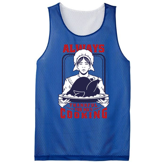 Thankful Mom Cooking Food Meaningful Gift Mesh Reversible Basketball Jersey Tank