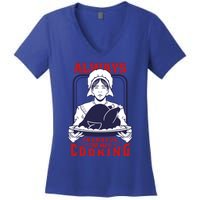 Thankful Mom Cooking Food Meaningful Gift Women's V-Neck T-Shirt