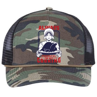 Thankful Mom Cooking Food Meaningful Gift Retro Rope Trucker Hat Cap