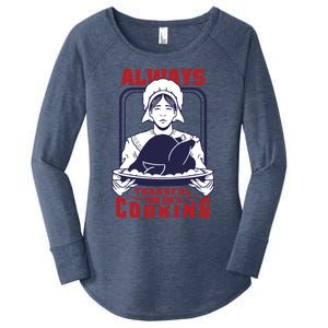 Thankful Mom Cooking Food Meaningful Gift Women's Perfect Tri Tunic Long Sleeve Shirt