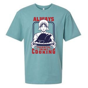 Thankful Mom Cooking Food Meaningful Gift Sueded Cloud Jersey T-Shirt