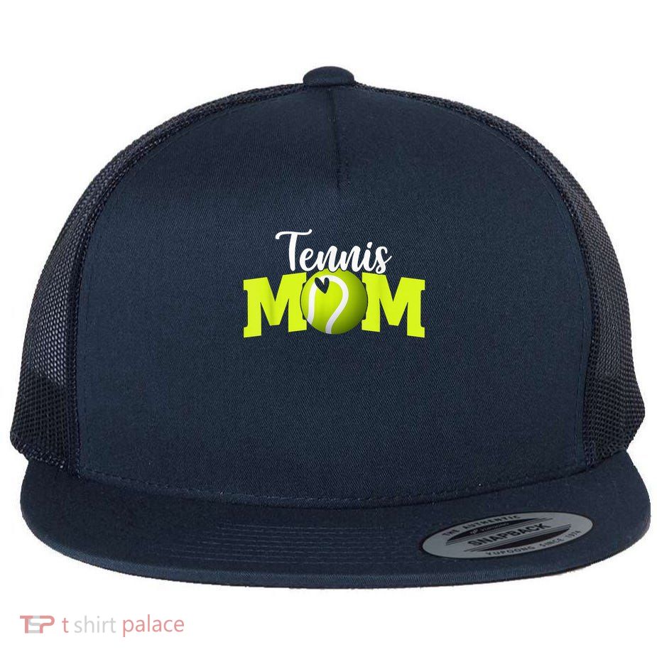 Tennis Mom Cute Letter Print Cute Mother's Day Flat Bill Trucker Hat