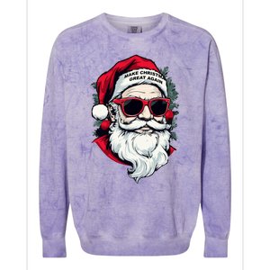 Trump Make Christmas Great Again Cool Santa Gift Colorblast Crewneck Sweatshirt