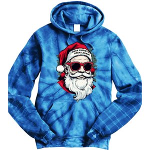 Trump Make Christmas Great Again Cool Santa Gift Tie Dye Hoodie