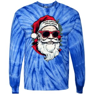 Trump Make Christmas Great Again Cool Santa Gift Tie-Dye Long Sleeve Shirt