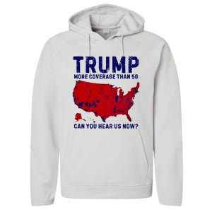 Trump More Coverage Than 5g Can You Hear Us Now Performance Fleece Hoodie