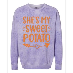 Thanksgiving Matching Couples SheS My Sweet Potato I Yam Colorblast Crewneck Sweatshirt