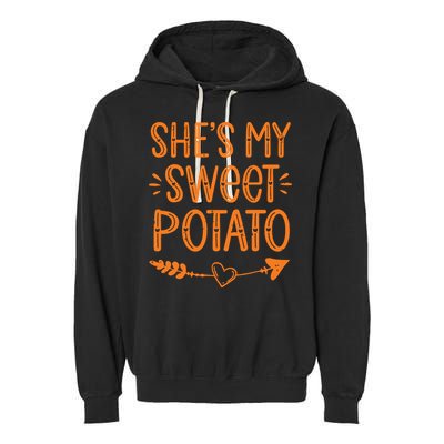Thanksgiving Matching Couples SheS My Sweet Potato I Yam Garment-Dyed Fleece Hoodie