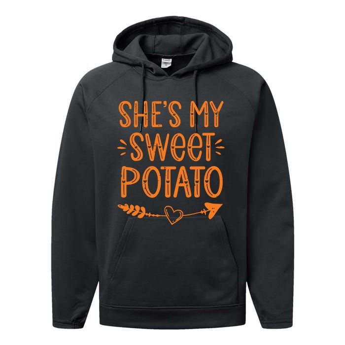 Thanksgiving Matching Couples SheS My Sweet Potato I Yam Performance Fleece Hoodie