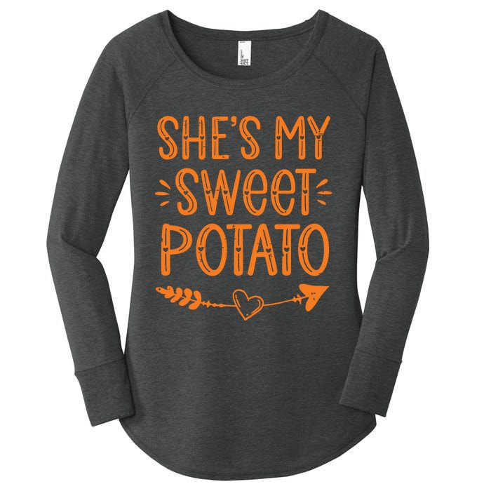 Thanksgiving Matching Couples SheS My Sweet Potato I Yam Women's Perfect Tri Tunic Long Sleeve Shirt