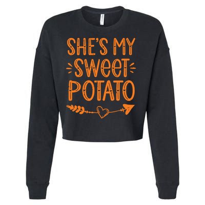 Thanksgiving Matching Couples SheS My Sweet Potato I Yam Cropped Pullover Crew