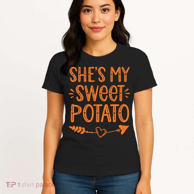 Thanksgiving Matching Couples SheS My Sweet Potato I Yam Womens T-Shirt