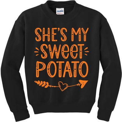 Thanksgiving Matching Couples SheS My Sweet Potato I Yam Kids Sweatshirt