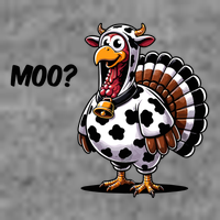 Turkey Moo Cow Funny Thanksgiving 7-Panel Snapback Hat