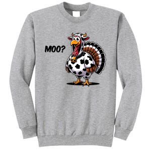 Turkey Moo Cow Funny Thanksgiving Tall Sweatshirt