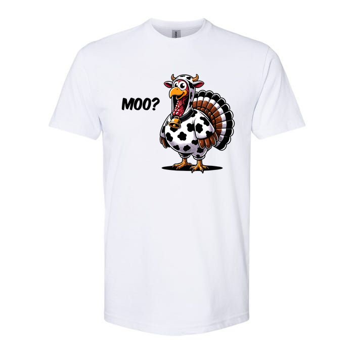 Turkey Moo Cow Funny Thanksgiving Softstyle CVC T-Shirt