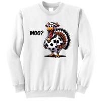 Turkey Moo Cow Funny Thanksgiving Sweatshirt