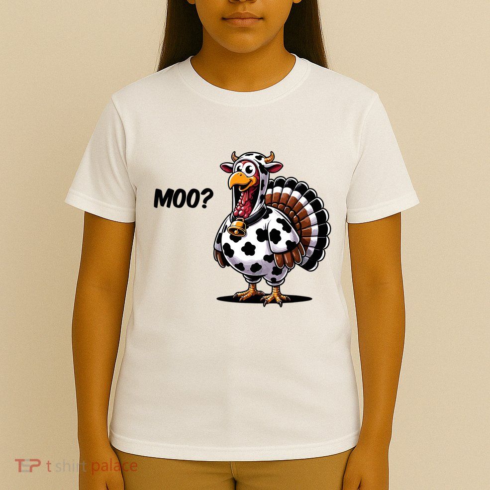 Turkey Moo Cow Funny Thanksgiving T-Shirt