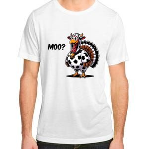 Turkey Moo Cow Funny Thanksgiving Adult ChromaSoft Performance T-Shirt