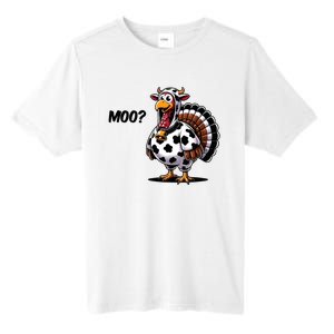 Turkey Moo Cow Funny Thanksgiving Tall Fusion ChromaSoft Performance T-Shirt