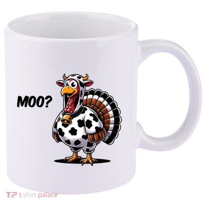 Turkey Moo Cow Funny Thanksgiving 11oz C Handle Ceramic Mug