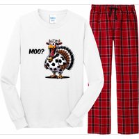 Turkey Moo Cow Funny Thanksgiving Long Sleeve Pajama Set